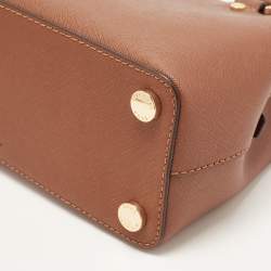 Pre Owned MICHAEL Michael Kors Brown Saffiano Leather Small Savannah Satchel