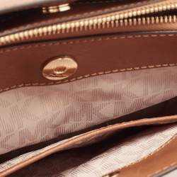 Pre Owned MICHAEL Michael Kors Brown Saffiano Leather Small Savannah Satchel