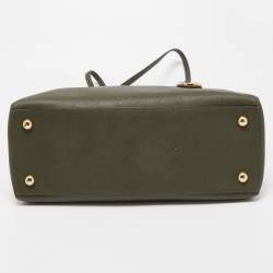 Pre Owned MICHAEL Michael Kors Olive Green Saffiano Leather Large Jet Set Travel Tote