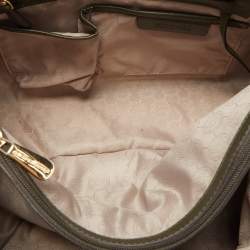 Pre Owned MICHAEL Michael Kors Olive Green Saffiano Leather Large Jet Set Travel Tote
