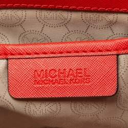 Pre Owned MICHAEL Michael Kors Red Saffiano Leather Large Selma Satchel