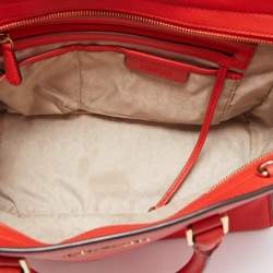 Pre Owned MICHAEL Michael Kors Red Saffiano Leather Large Selma Satchel