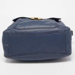 Pre Owned MICHAEL Michael Kors Navy Blue Soft Leather Fulton Hobo