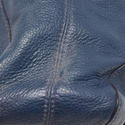 Pre Owned MICHAEL Michael Kors Navy Blue Soft Leather Fulton Hobo