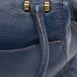 Pre Owned MICHAEL Michael Kors Navy Blue Soft Leather Fulton Hobo