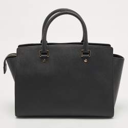 مملوكة مسبقًا حقيبة ساتشل مايكل كورس سيلما جلد بني كبيرة