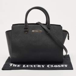 مملوكة مسبقًا حقيبة ساتشل مايكل كورس سيلما جلد بني كبيرة