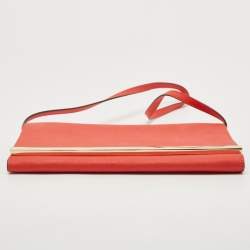 Pre Owned MICHAEL Michael Kors Red Leather Tilda Clutch Bag