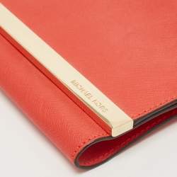 Pre Owned MICHAEL Michael Kors Red Leather Tilda Clutch Bag