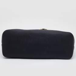 Pre Owned MICHAEL Michael Kors Black Leather Large Jet Set Travel Tote