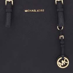 Pre Owned MICHAEL Michael Kors Black Leather Large Jet Set Travel Tote