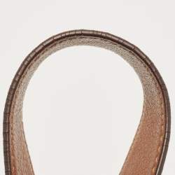 Pre Owned Michael Michael Kors Beige/Brown Signature Canvas and Leather Studded Hobo