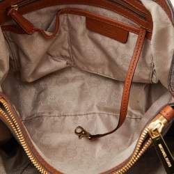 مملوكة مسبقًا MICHAEL Michael Kors Brown/Tan Signature Coated Canvas and Leather Cynthia Tote