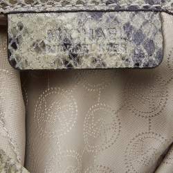 Michael Michael Kors Beige/Grey Python Effect Leather North South Tote
