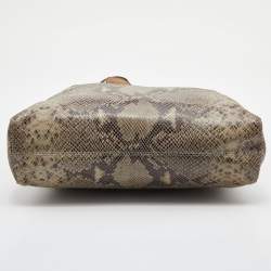 Michael Michael Kors Beige/Grey Python Effect Leather North South Tote