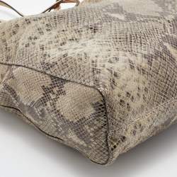 Michael Michael Kors Beige/Grey Python Effect Leather North South Tote