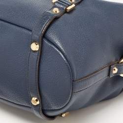 Pre Owned MICHAEL Michael Kors Dark Blue Leather Bedford Satchel