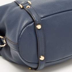 Pre Owned MICHAEL Michael Kors Dark Blue Leather Bedford Satchel