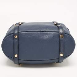 Pre Owned MICHAEL Michael Kors Dark Blue Leather Bedford Satchel