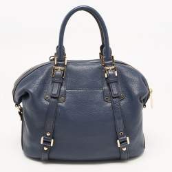 Pre Owned MICHAEL Michael Kors Dark Blue Leather Bedford Satchel