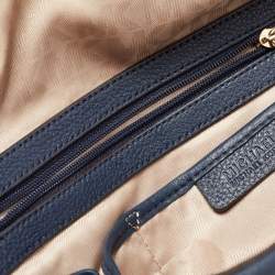 Pre Owned MICHAEL Michael Kors Dark Blue Leather Bedford Satchel