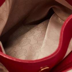 Pre Owned MICHAEL Michael Kors Red Leather Chain Tote