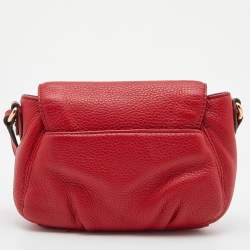Pre Owned MICHAEL Michael Kors Red Leather Flap Crossbody Bag