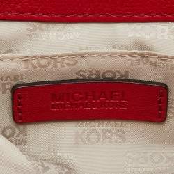 Pre Owned MICHAEL Michael Kors Red Leather Flap Crossbody Bag