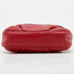 Pre Owned MICHAEL Michael Kors Red Leather Flap Crossbody Bag
