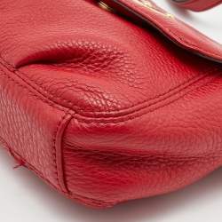 Pre Owned MICHAEL Michael Kors Red Leather Flap Crossbody Bag