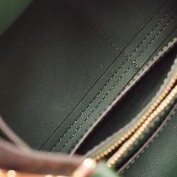 Pre Owned MICHAEL Michael Kors Green/Brown Signature Coated Canvas and Leather Mercer Drawstring Bucket Bag 