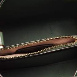 Pre Owned MICHAEL Michael Kors Green/Brown Signature Coated Canvas and Leather Mercer Drawstring Bucket Bag 