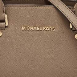 Pre Owned MICHAEL Michael Kors Beige Saffiano Leather Medium Selma Tote