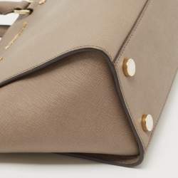 Pre Owned MICHAEL Michael Kors Beige Saffiano Leather Medium Selma Tote