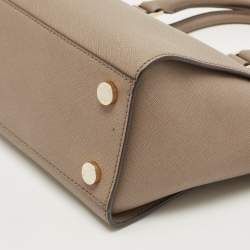 Pre Owned MICHAEL Michael Kors Beige Saffiano Leather Medium Selma Tote