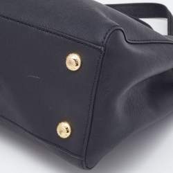 Pre Owned MICHAEL Michael Kors Saffiano Black Leather Medium Cynthia Tote