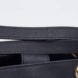 Pre Owned MICHAEL Michael Kors Saffiano Black Leather Medium Cynthia Tote