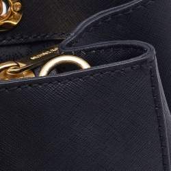 Pre Owned MICHAEL Michael Kors Saffiano Black Leather Medium Cynthia Tote