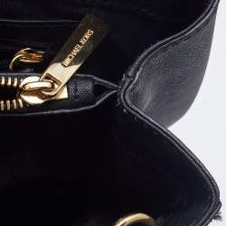 Pre Owned MICHAEL Michael Kors Saffiano Black Leather Medium Cynthia Tote