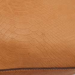 مملوكة مسبقًا MICHAEL Michael Kors Beige Python Embossed Leather Hamilton North South Tote