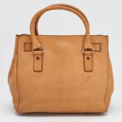 مملوكة مسبقًا MICHAEL Michael Kors Beige Python Embossed Leather Hamilton North South Tote