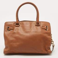 Pre Owned MICHAEL Michael Kors Brown Leather East West Hamilton Tote