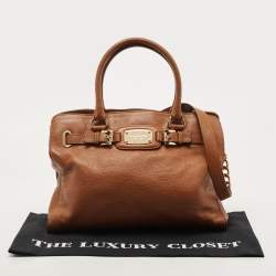 Pre Owned MICHAEL Michael Kors Brown Leather East West Hamilton Tote