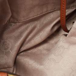 Pre Owned MICHAEL Michael Kors Off White Signature Coated Canvas Cynthia Tote