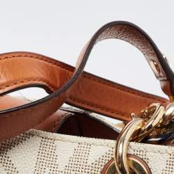 Pre Owned MICHAEL Michael Kors Off White Signature Coated Canvas Cynthia Tote