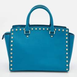 مملوكة مسبقًا  حقيبة ساتشل مايكل مايكل كورس سيلما جلد عنابي مرصعة متوسطة