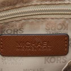 مملوكة مسبقًا MICHAEL Michael Kors Brown Leather Jet Set Travel Dome Crossbody Bag