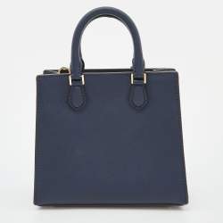 Pre Owned MICHAEL Michael Kors Blue Leather Mini Bridgette Tote