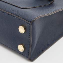 Pre Owned MICHAEL Michael Kors Blue Leather Mini Bridgette Tote