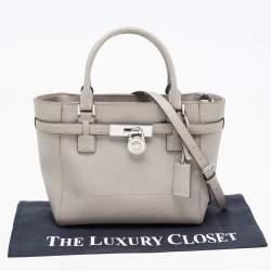 Pre Owned MICHAEL Michael Kors Grey Saffiano Leather Hamilton Traveler Tote